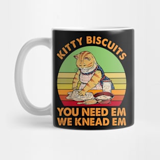 Kitty Biscuits We Knead Em You Need Em Cat Making Cookies Vintage Mug